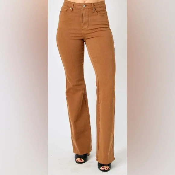 Judy Blue Women's Flare Jeans in Rust - Picture 3 of 4